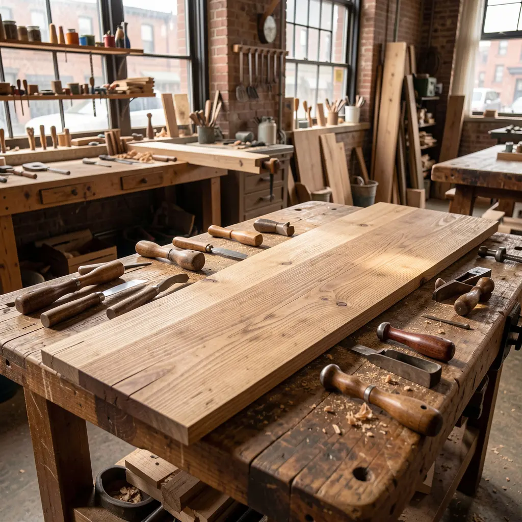 Artisan woodworking in Brooklyn workshop